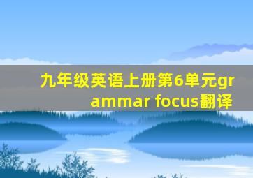 九年级英语上册第6单元grammar focus翻译